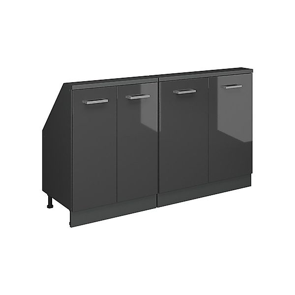 Vicco Unterschrank R-Line, Anthrazit Hochglanz/Anthrazit, 140 günstig online kaufen