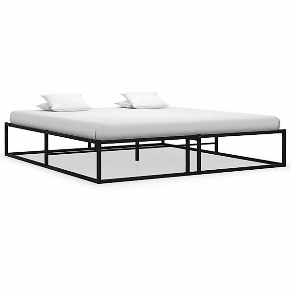 Bettgestell Schwarz Metall 200x200 Cm günstig online kaufen