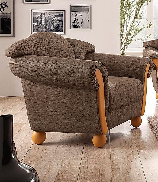 Home affaire Sessel Milano, bequemer Loungesessel, Landhaus-Stil, Holz-Chat günstig online kaufen
