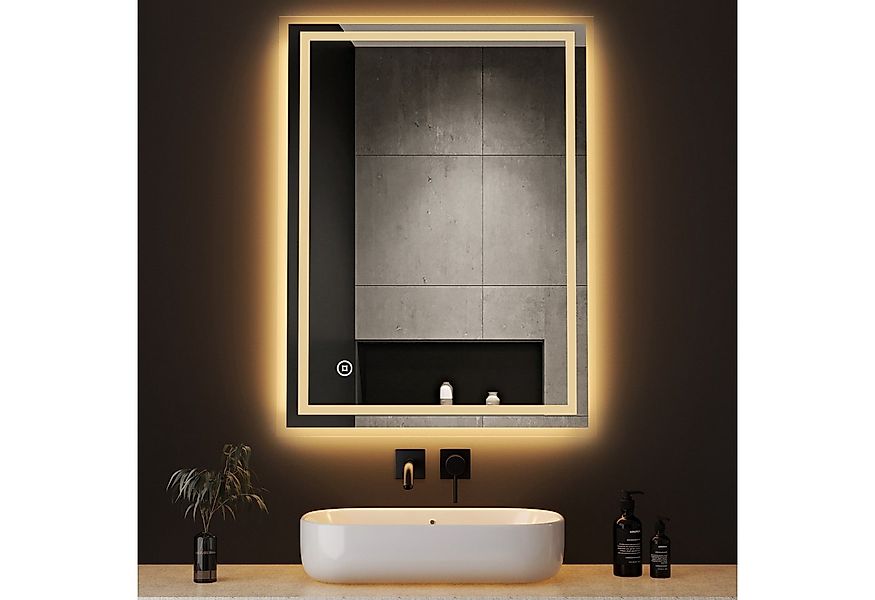 WDWRITTI Badspiegel Badezimmerspiegel mit Beleuchtung Wandspiegel Led Touch günstig online kaufen