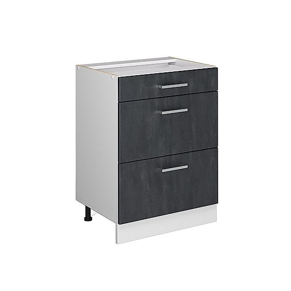 Vicco Unterschrank R-Line, Schwarz Beton/Anthrazit, 60 günstig online kaufen