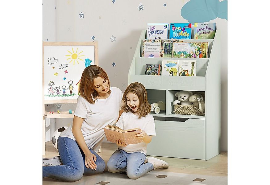 HOMCOM Kinderregal mit Schublade, 3 Ablagefächern und 2 offenen Fächern, Au günstig online kaufen