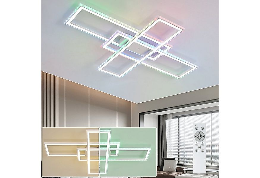 ZMH LED Deckenleuchte Dimmbar mit Fernbedienung Groß RGB Farbwechsel 50W Sc günstig online kaufen