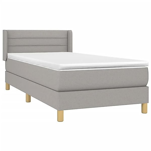 vidaXL Boxspringbett mit Matratze Hellgrau 100x200 cm Stoff 3130329 günstig online kaufen