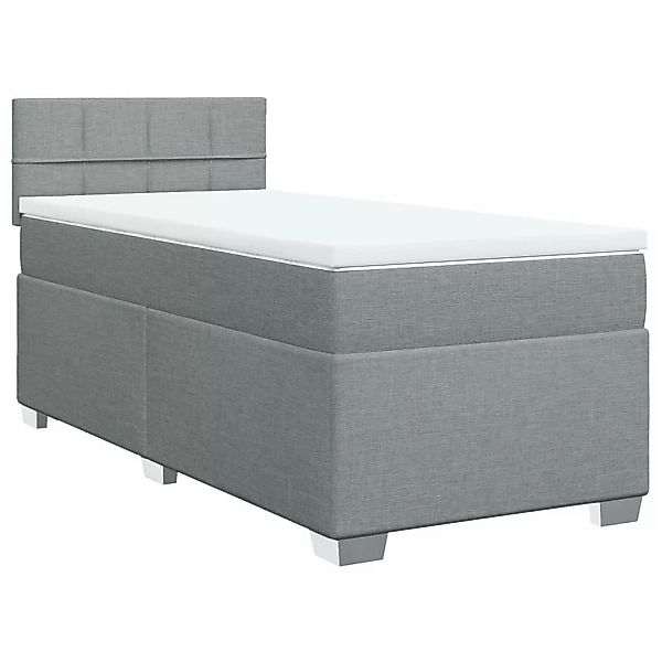 vidaXL Bett Boxspringbett mit Matratze Hellgrau günstig online kaufen