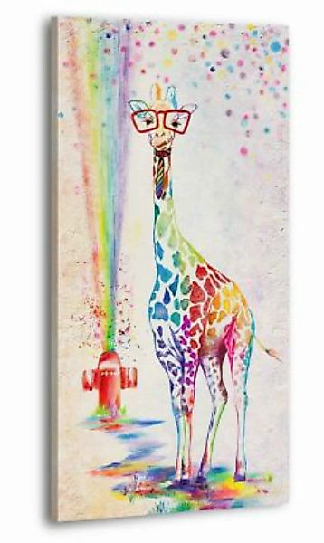 YS-Art™ "Gemälde Acryl ""Giraffenbaby"" handgemalt auf Leinwand 120x60 cm" günstig online kaufen