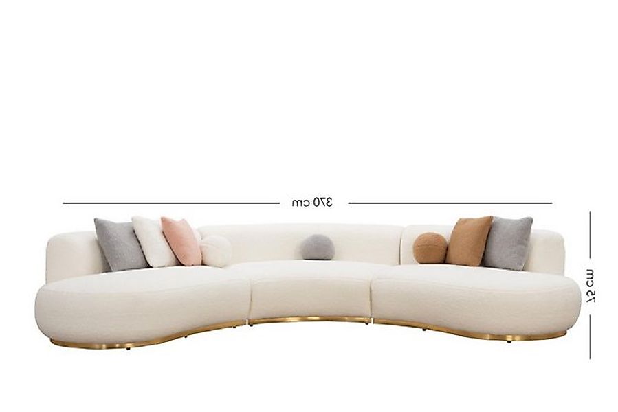 Xlmoebel Sofa Großes Ecksofa mit ovaler Form aus Stoff für das Wohnzimmer, günstig online kaufen