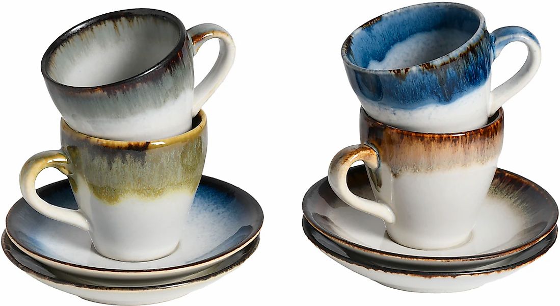 CreaTable Espressotasse "Cascade Mix, Espresso-Set, 8-tlg." Reaktivglasur günstig online kaufen