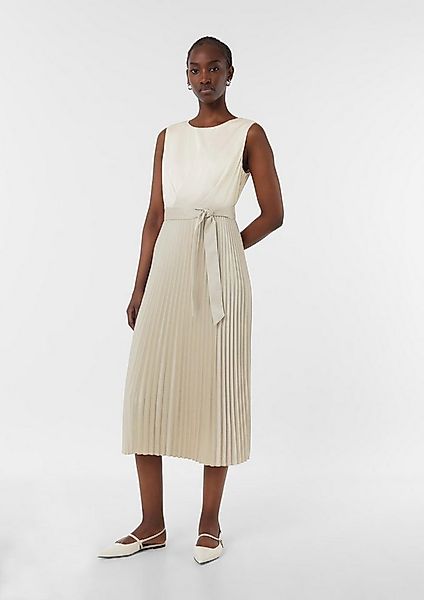 comma Maxikleid Kleid Elegantes Satinkleid mit plissiertem Rock günstig online kaufen