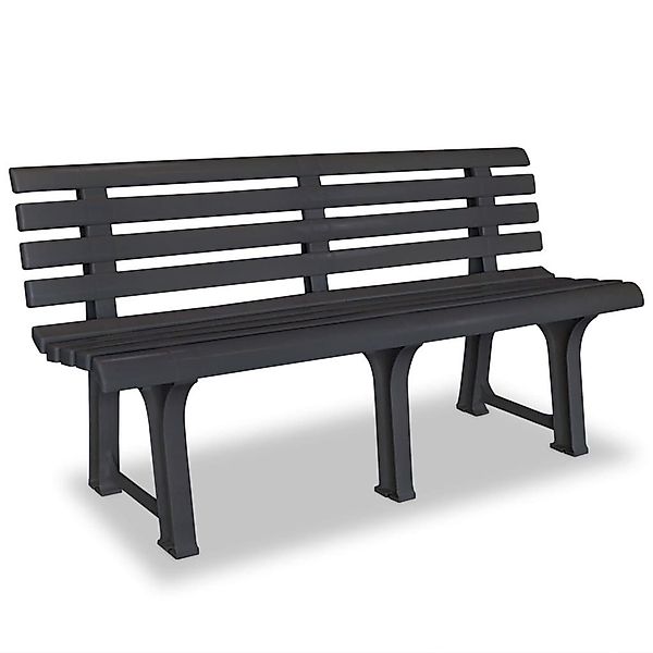 furnicato Gartenbank 145,5 cm Kunststoff Anthrazit günstig online kaufen