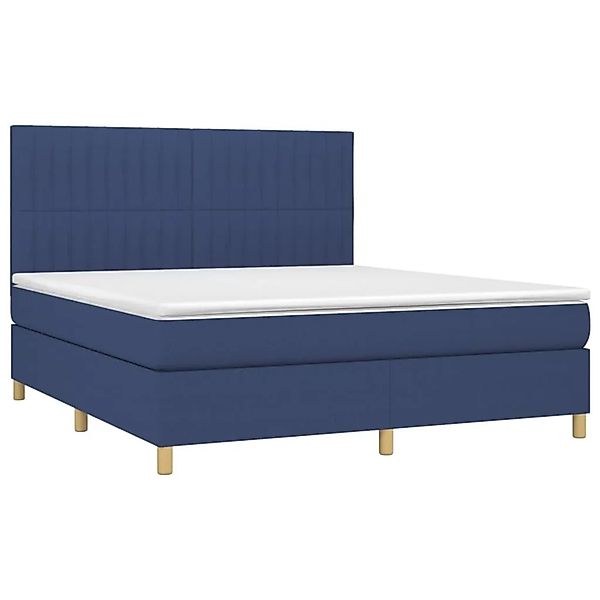 vidaXL Boxspringbett mit Matratze Blau 160x200 cm Stoff 3142511 günstig online kaufen