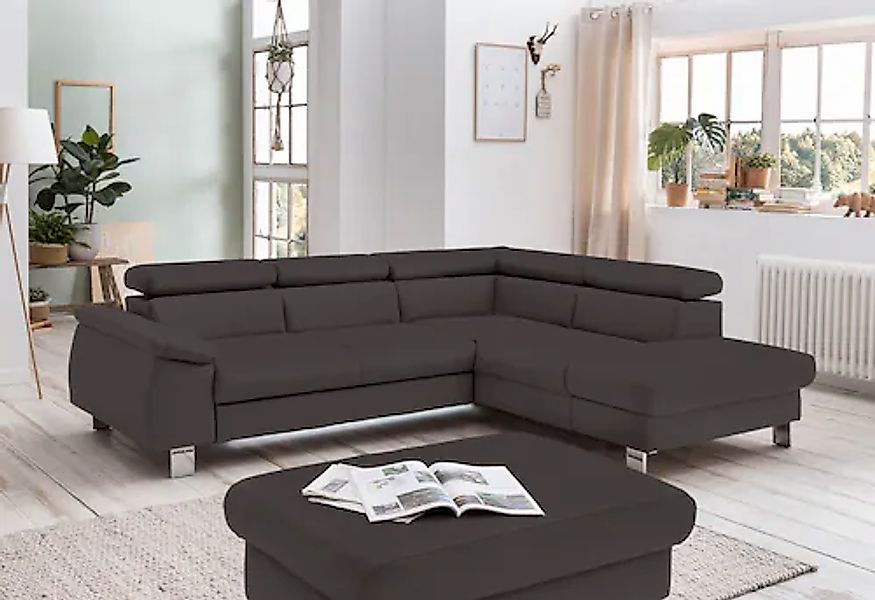 COTTA Ecksofa »Komaris L-Form, B: 249 cm« mit Kopfteilverstellung, optional günstig online kaufen