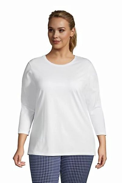 Supima-Shirt mit 3/4-Ärmeln in großen Größen, Damen, Größe: 56-58 Plusgröße günstig online kaufen