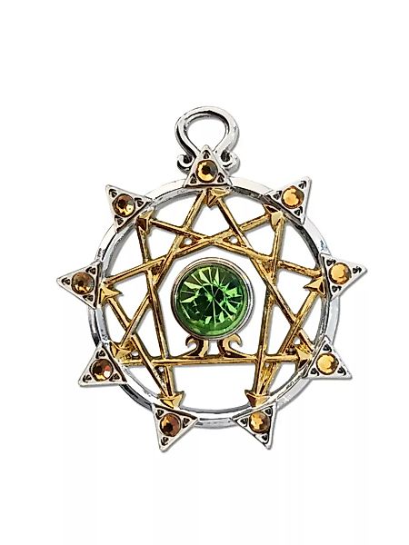 Adelia´s Amulett "Amulett Anhänger Mystische Kabbala mit Glasstein Enneagra günstig online kaufen