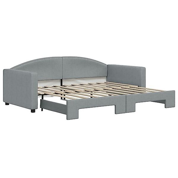 vidaXL Bett, Tagesbett Ausziehbar Hellgrau 90x190 cm Stoff günstig online kaufen