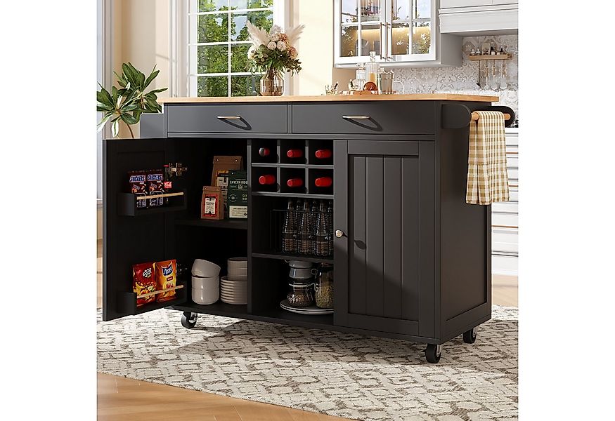 i@home Kücheninsel mit Stauraum, Küchenwagen mit Arbeitsplatte, 102×45×92 c günstig online kaufen