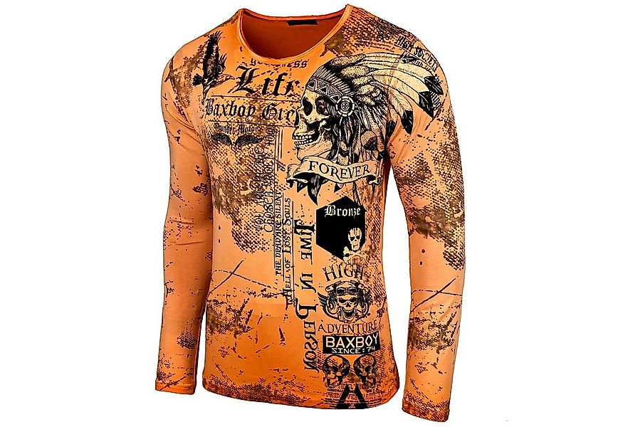 Baxboy Longshirt Baxboy Herren Longsleeve All Over Plakativer Front & Back günstig online kaufen