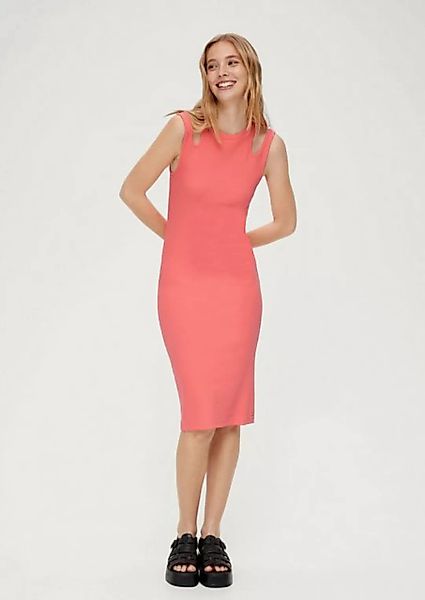QS Minikleid Rippstrick-Kleid mit Cut Outs Cut Out, Logo günstig online kaufen
