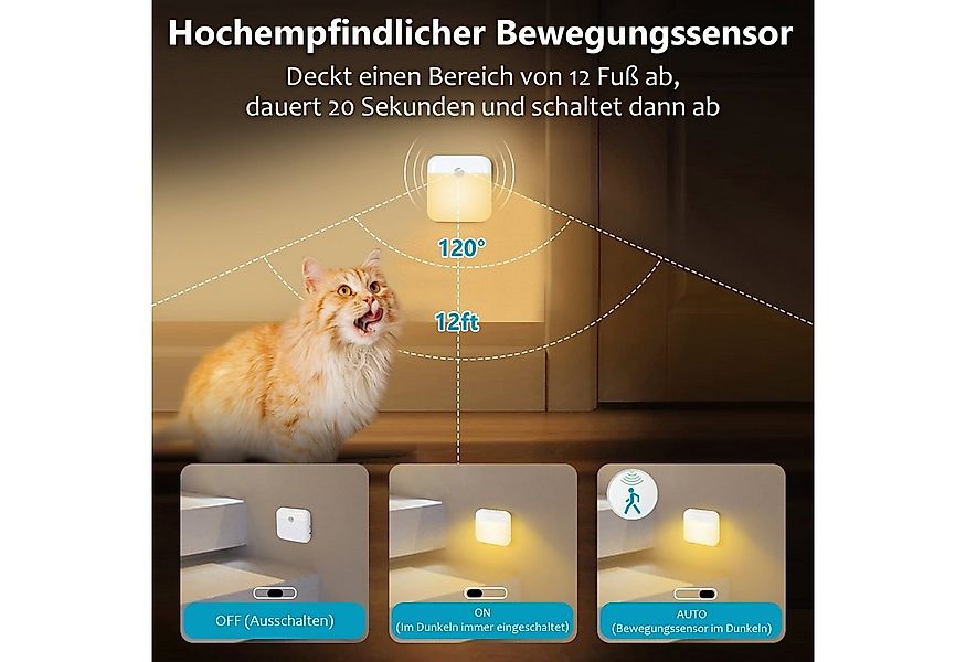 Jibenhome Nachtlicht LED Nachtlicht Kinder mit Bewegungsmelder, USB günstig online kaufen