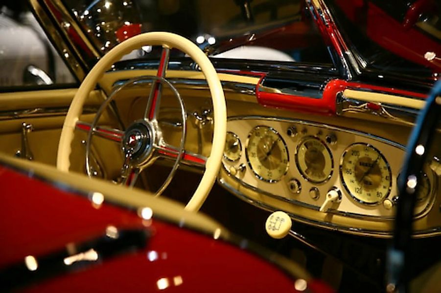 Papermoon Fototapete »Klassisches Benz Interieur« günstig online kaufen