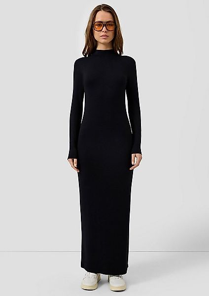 QS Maxikleid Kleid Rippkleid mit Stehkragen günstig online kaufen