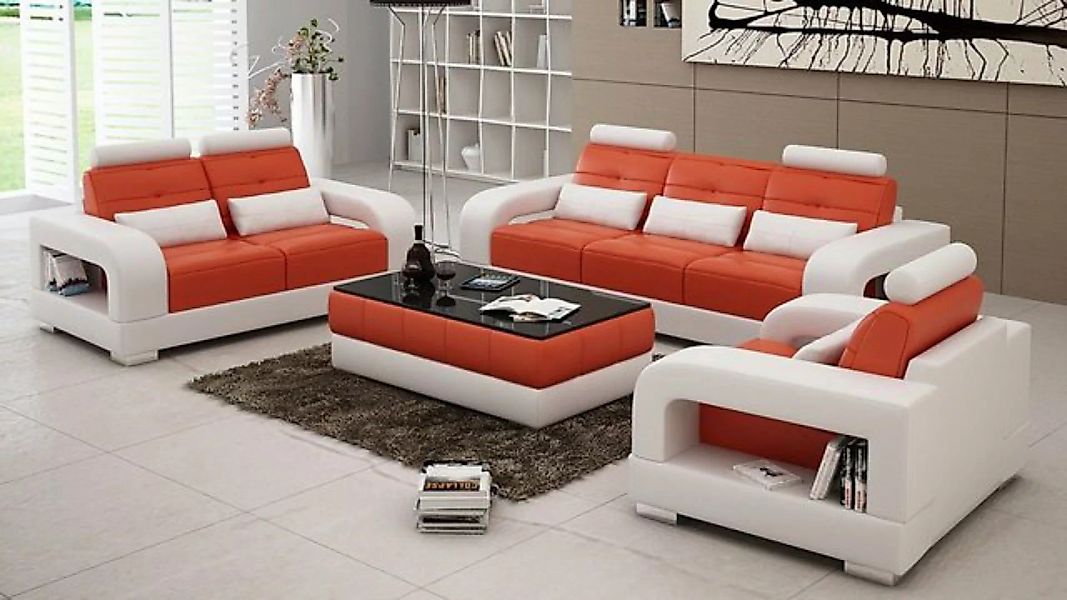 JVmoebel Sofa Schwarz-weiße Luxus Sofagarnitur 3+1+1 Sitzer stilvoll Neu, M günstig online kaufen