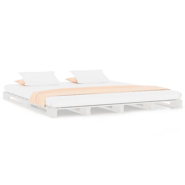 vidaXL Palettenbett Weiß 120x200 cm Massivholz Kiefer 821388 günstig online kaufen