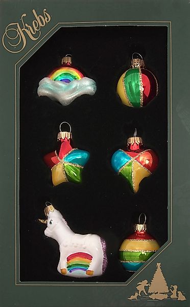 Krebs Glas Lauscha Christbaumschmuck "Mini Unicorn Set, Multicolor, 3,5cm", günstig online kaufen
