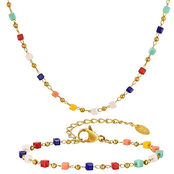KARMA Schmuckset Bunt Gold Damen Halskette günstig online kaufen