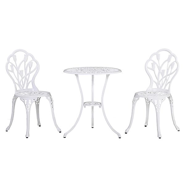 Outsunny Gartenmöbel-Set Aluminium 60 x 67H cm Weiß günstig online kaufen