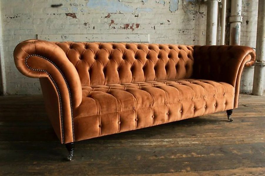 JVmoebel Chesterfield-Sofa, Chesterfield Design Polster Couch Leder Sofa Ga günstig online kaufen