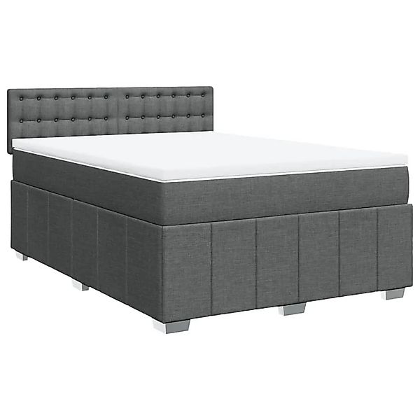 vidaXL Boxspringbett mit Matratze Dunkelgrau 160x200 cm Stoff 3287134 günstig online kaufen