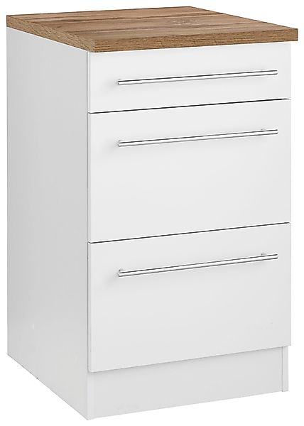KOCHSTATION Unterschrank "KS-Samos", 50 cm breit, mit 2 großen Auszügen günstig online kaufen
