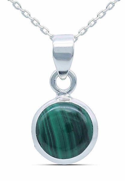 mantraroma Kette mit Anhänger MIALE rund aus 925 Silber mit Malachit (Kette günstig online kaufen