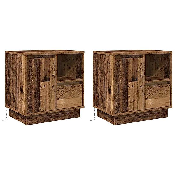 vidaXL Nachttisch mit 2 Stk Altholz 50 x 34,5 x 50 cm Holzwerkstoff 869591 günstig online kaufen