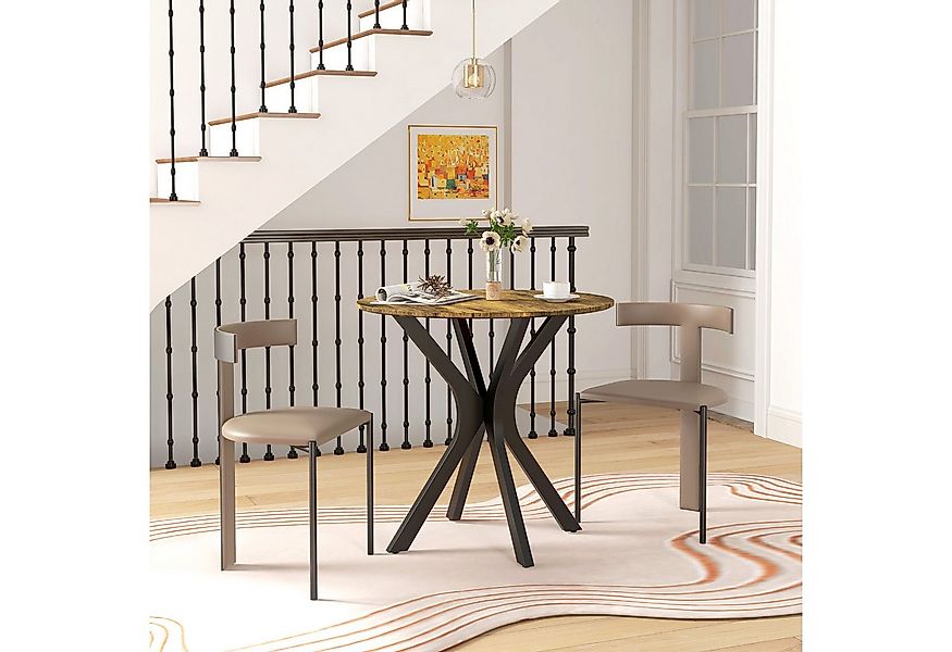 HOMCOM Esstisch mit Spider-Stahlgestell (Esszimmertisch, 1-St., Runder Küch günstig online kaufen