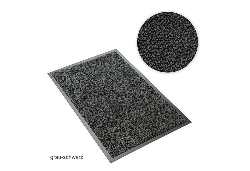 Metzker® Fußmatte Sauberlaufmatte grau-schwarz meliert 60 x 90 cm, rechteck günstig online kaufen