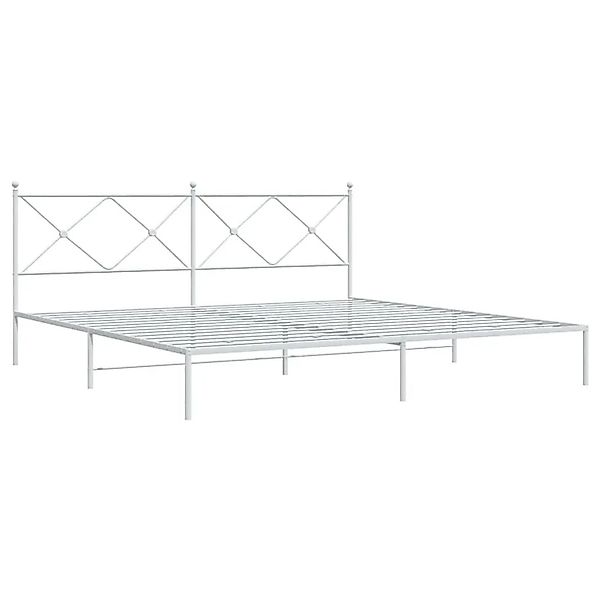 vidaXL Bettgestell mit Kopfteil Metall Weiß 200x200 cm 376558 günstig online kaufen