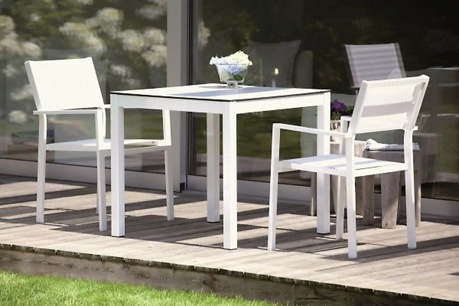 Outdoor Tisch Quadrat Keramik Grau / weiß 60x90 günstig online kaufen