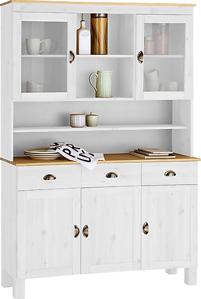 Home affaire Küchenbuffet "Oslo", 125 cm breit, aus massiver Kiefer, mit 2 günstig online kaufen