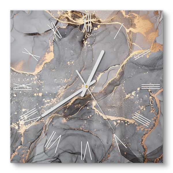 DEQORI Wanduhr 'Elegantes Marmormuster' (Glas Glasuhr günstig online kaufen