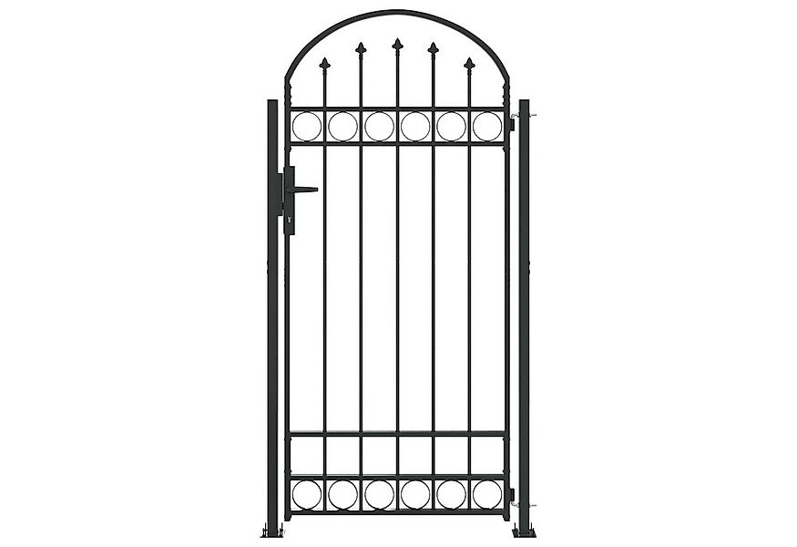 vidaXL Gartentor Zaunpfosten mit Schloss Grau 200 x 88 x 14 cm Stahl günstig online kaufen