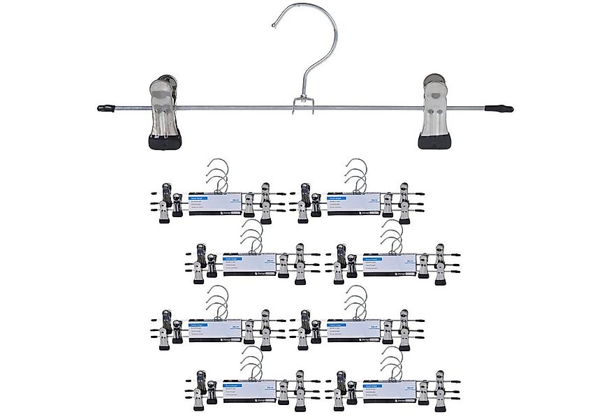 Koopman Kleiderbügel Hosenbügel Metallbügel Gummiklemme 12/24 er Set, (24-t günstig online kaufen
