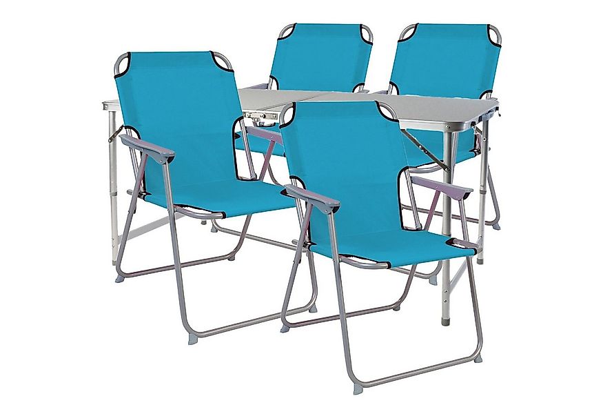 Mojawo Essgruppe 5tlg. Campingmöbel Set Alu wetterfest robust120x60x58/70cm günstig online kaufen