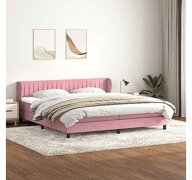 vidaXL Boxspringbett, Boxspringbett mit Matratzen Rosa 200x210 cm Samt günstig online kaufen