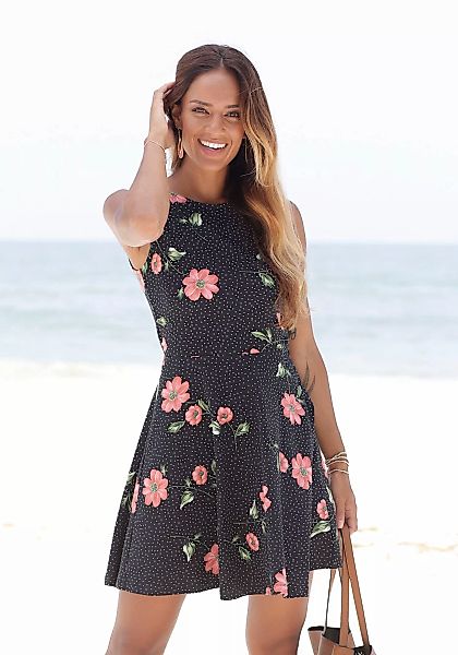 Beachtime Strandkleid, mit dezenten Pünktchen, Sommerkleid aus elastischer günstig online kaufen