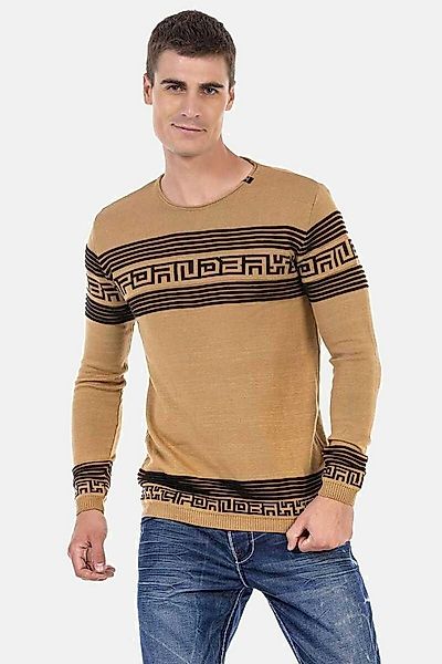 Cipo & Baxx Rundhalspullover Pullover (1-tlg) in Streifenoptik, CP243 günstig online kaufen