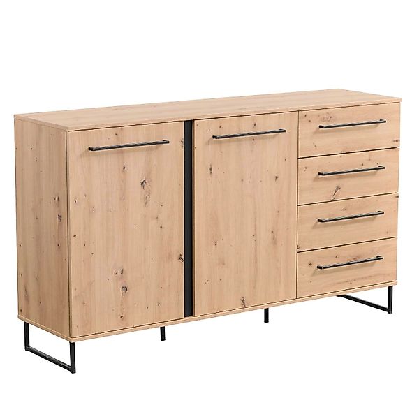 Homestyle4u Kommode Sideboard Schwarz Holz Schrank Wohnzimmerschrank günstig online kaufen