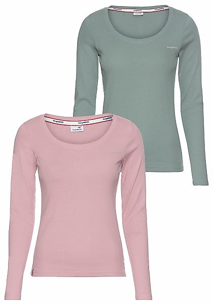 KangaROOS Langarmshirt (Packung, 2-tlg., 2er-Pack) Langarm, günstig online kaufen