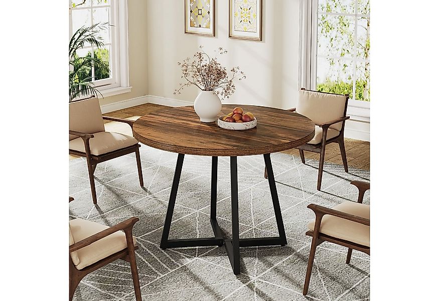 Tribesigns Esstisch Runder Esstisch 80cm Industriell Rustikal Küchentisch f günstig online kaufen